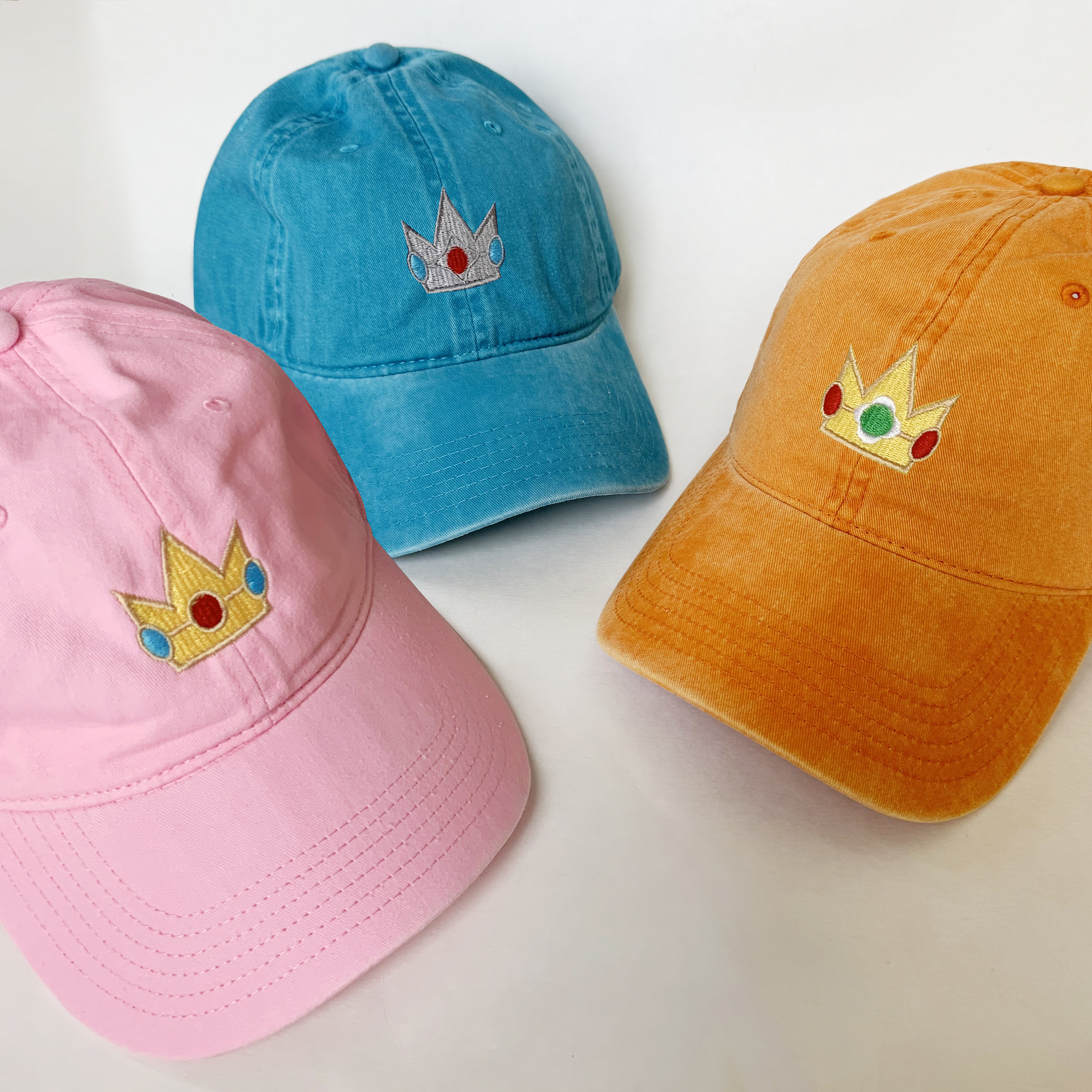Princess Peach / Daisy / Rosalina Crown Halloween Cap Tiarra Cap Dad Cap Halloween Costumes Embroidered Cotton Washed Hat