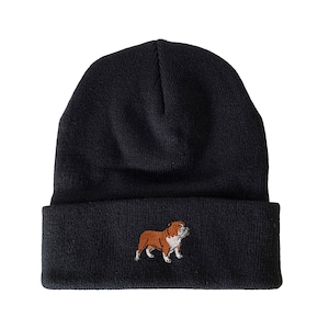 Bulldog Embroidered Beanie Dog Beanie Winter Beanie