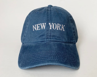 Casquette New York, casquette brodée, casquette de baseball, casquette papa, chapeau Brooklyn, chapeau de ville, grosse pomme, chapeau de ville, chapeau NY, casquette en coton délavé