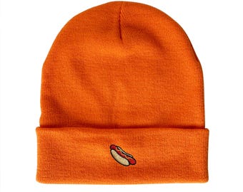 Hotdog Embroidered Beanie Sandwich Winter Beanie