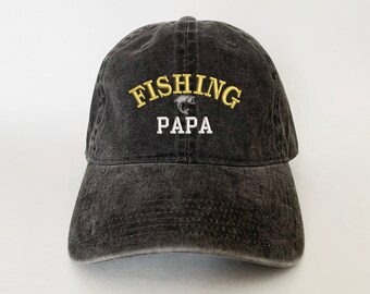 Fishing Papa Cap grandpa cap papa cap embroidered cap baseball cap dad cap