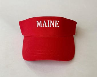 Maine Embroidered Visor State Visor Embroidered Cotton Visor