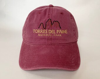 Torres del Paine National Park Embroidered Cap hat baseball hat Nature theme hat nature cap tour cap
