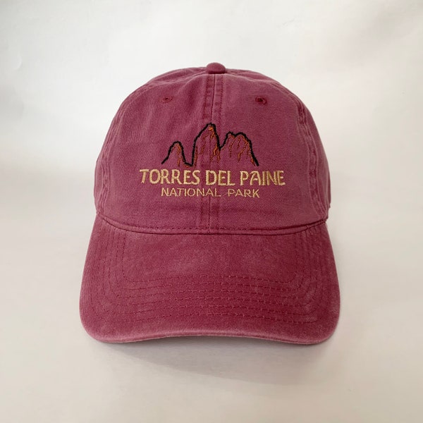 Torres del Paine National Park Embroidered Cap hat baseball hat Nature theme hat nature cap tour cap