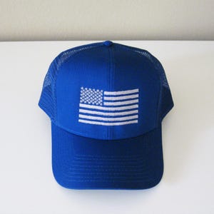 American Flag Embroidered Mesh Cap Dad cap flag cap flag hat 画像 3