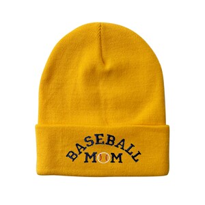 Baseball Mom Embroidered Beanie Mom Winter Hat