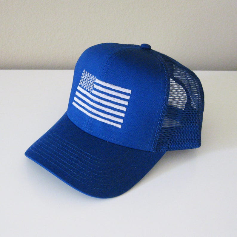 American Flag Embroidered Mesh Cap Dad cap flag cap flag hat image 6