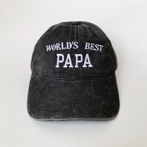 World&#39;s Best Papa Cap grandpa cap embroidered cap baseball cap dad cap