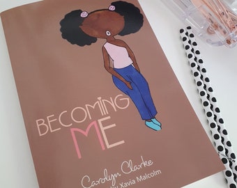 Becoming Me journal. Black girls journal, self esteem self love black girl magic. Teen wellness, mindfulness. Afro gifts