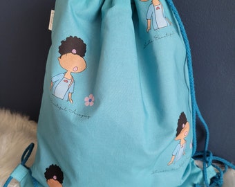 Cherish Me afro girl cotton backpack