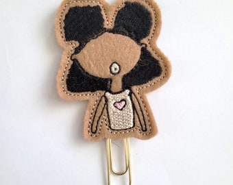 Afro girl felt paper clip. Black girl magic /Planner stationery/ journals/stationery accessories