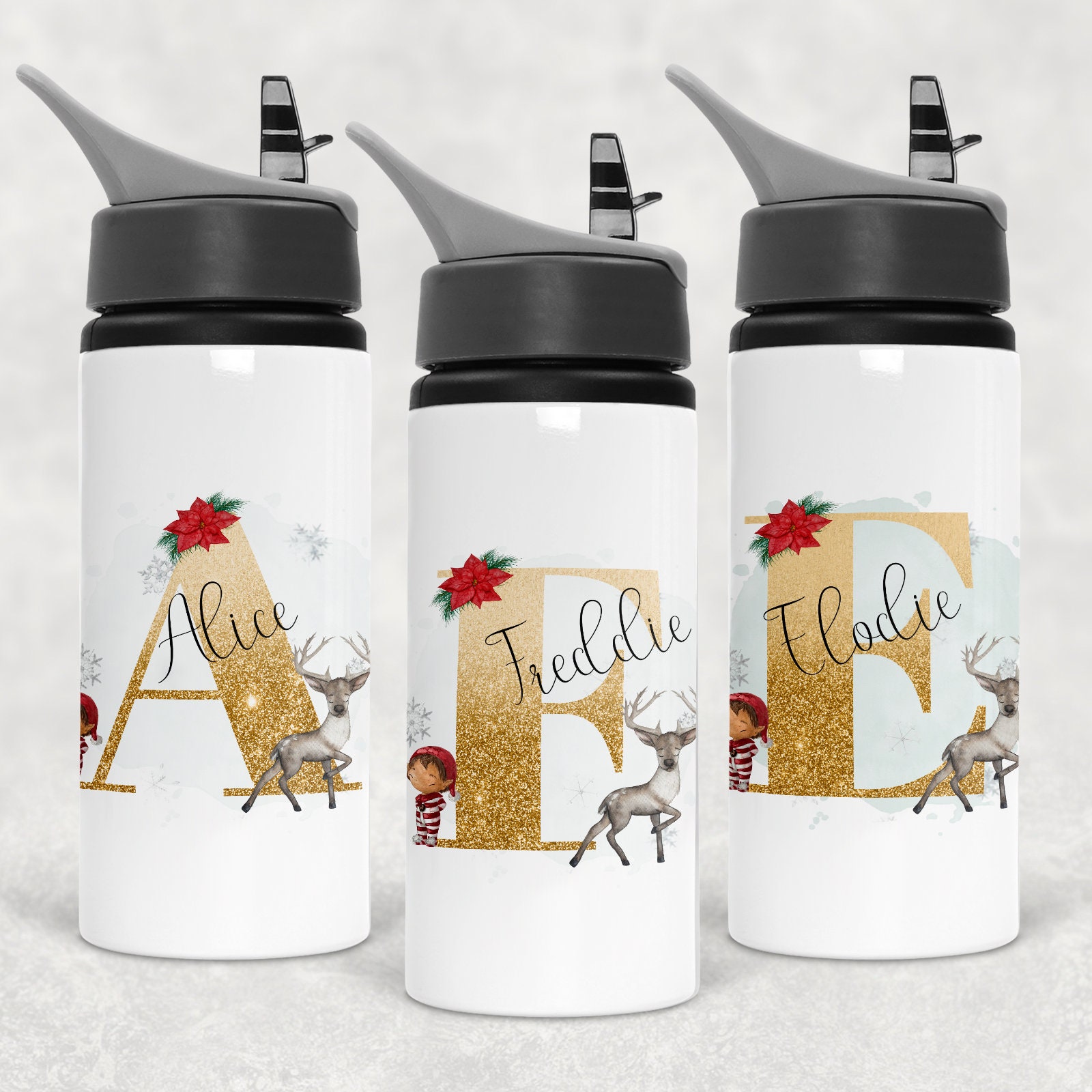 Build Your Own Reindeer Christmas Personalized Toddler 8oz. Straw Sippy Cup