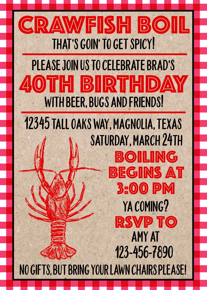 Crawfish Invitation