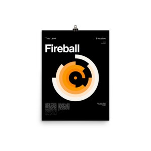 Fireball Poster | Dungeons and Dragons | Tabletop Role Playing | DND