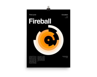 Fireball Poster | Dungeons and Dragons | Tabletop Role Playing | DND
