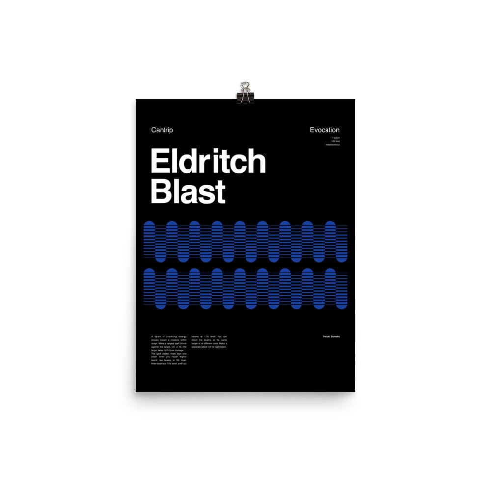 Eldritch Blast Poster | Dungeons and Dragons | Tabletop Role