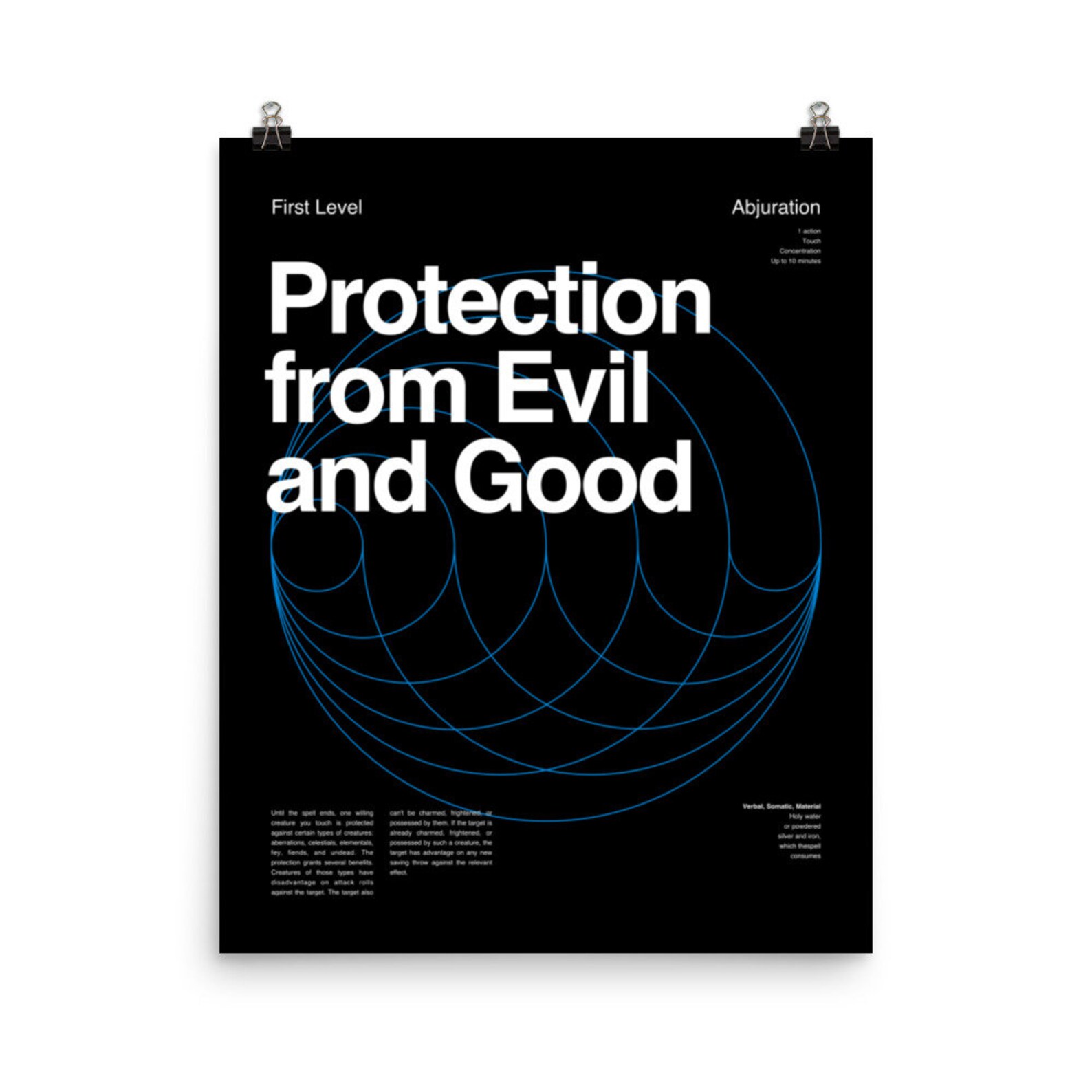 Protection From Evil and Good Poster Dungeons and Dragons Etsy