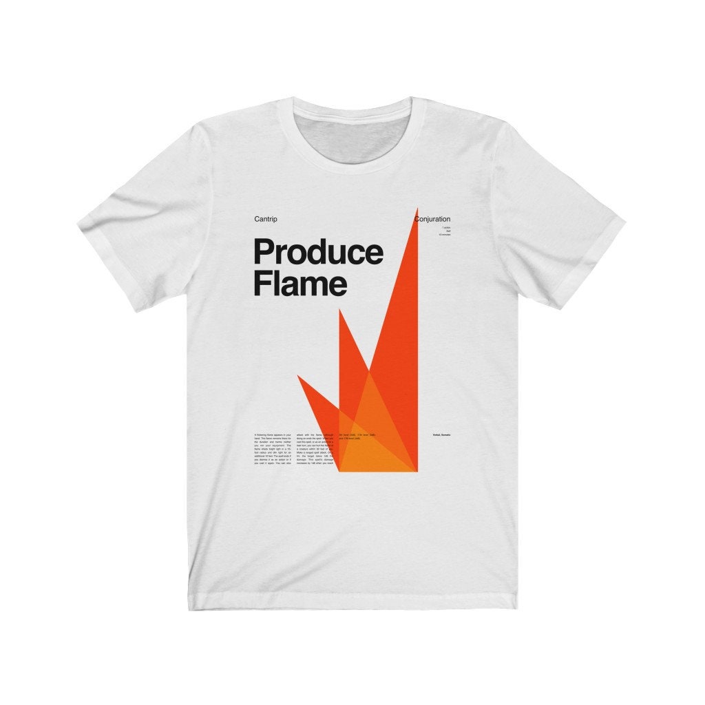 Produce Flame Spell TShirt DND Gifts Dungeons and Dragons Etsy