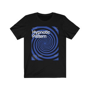 May include: Black t-shirt featuring a blue and black hypnotic spiral pattern with the text "Third Level" and "Hypnotic Pattern" in white.