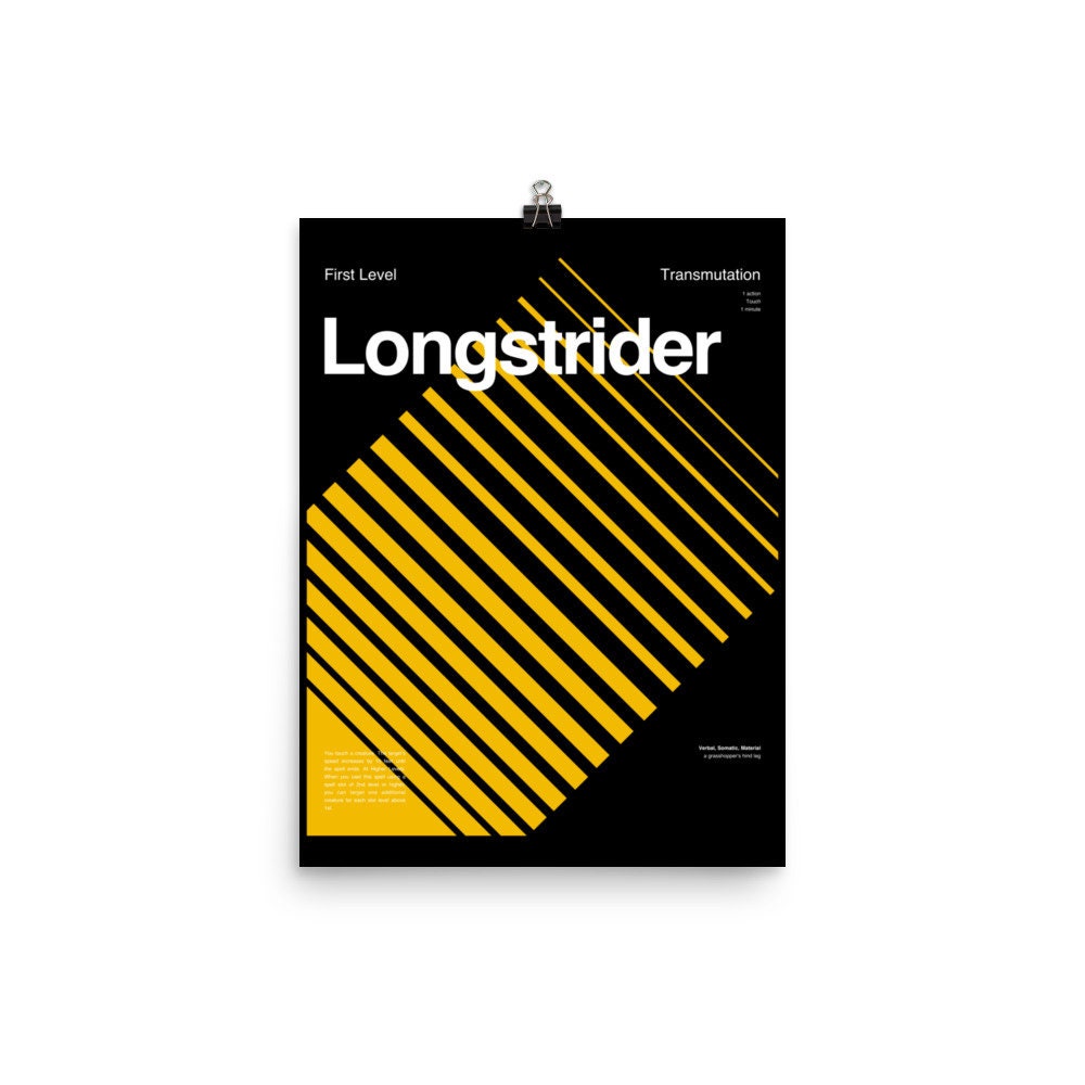 Longstrider Poster | Dungeons and Dragons | Tabletop Role Playing | DND