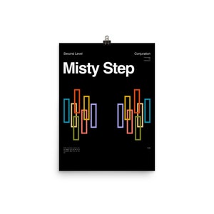 Misty Step Poster | Dungeons and Dragons | Tabletop Role Playing | DND