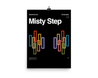 Misty Step Poster | Dungeons and Dragons | Tabletop Role Playing | DND