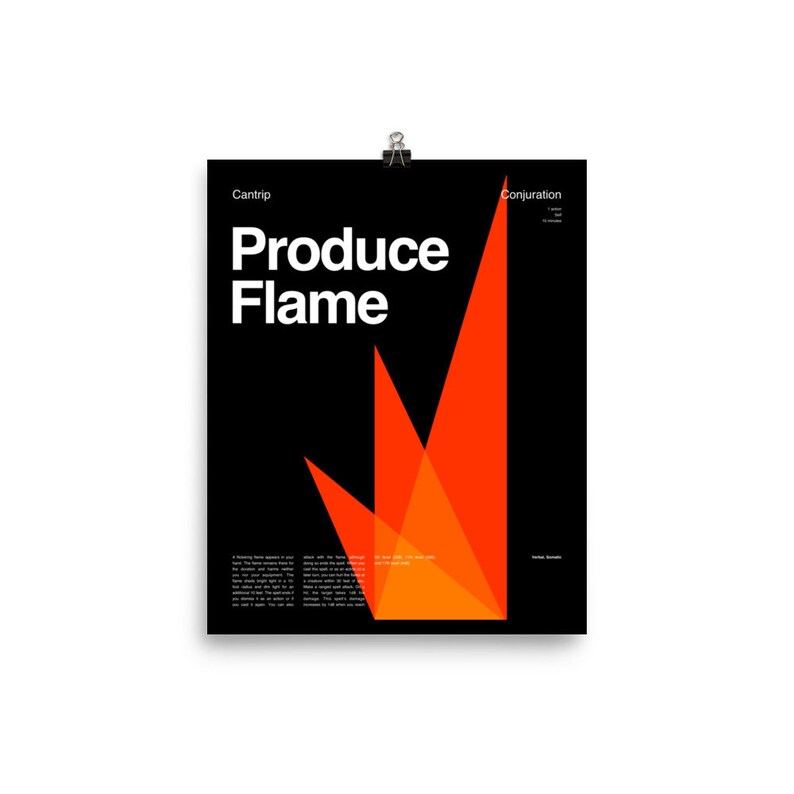 Produce Flame Poster Dungeons and Dragons Tabletop Role Etsy