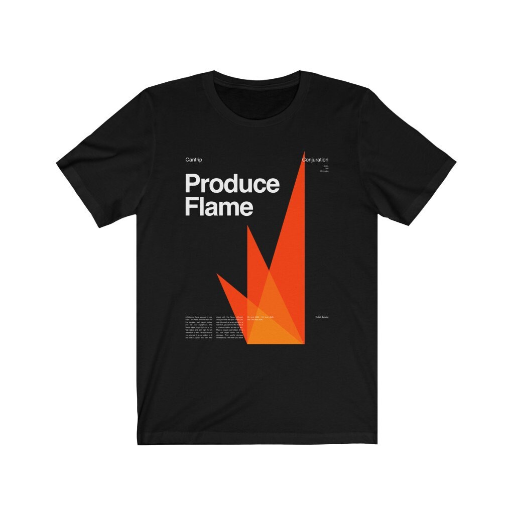 Produce Flame Spell TShirt DND Gifts Dungeons and Dragons Etsy