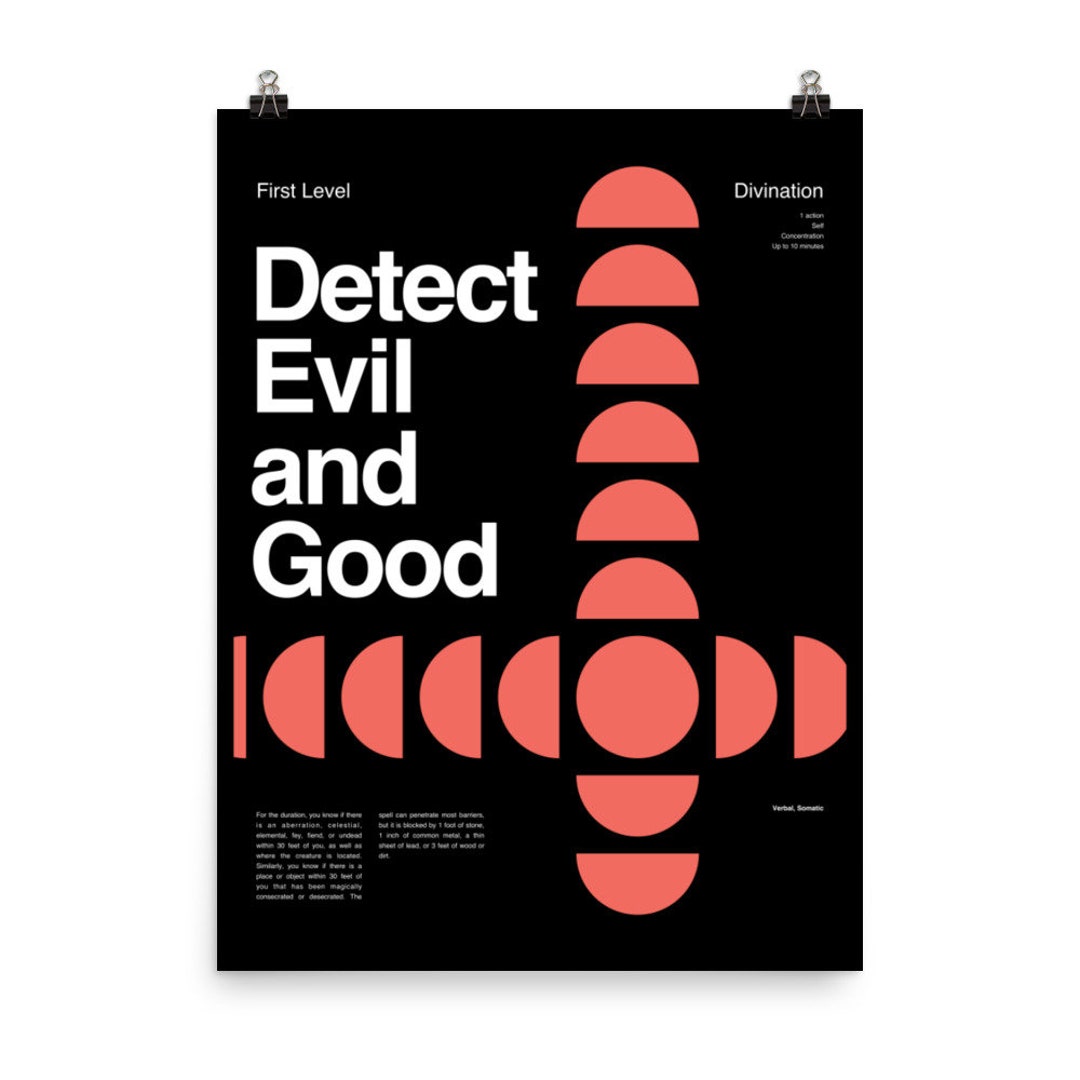 Detect Evil and Good Poster | Dungeons and Dragons | Tabletop Role ...