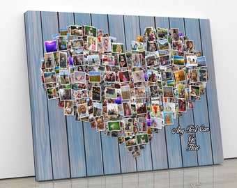 Wall PICTURE HEART WOOD FABRIC CANVAS PICTURE-XXL Images Art Print 104134P