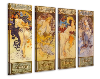 Stunning Alphonse Mucha Moet Champagne Imperial CANVAS PRINT 24/"X10/" Art Nouveau