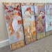 Large Set 4 x Alphonse Mucha Style The Four Seasons (1896) Framed Canvas Wall Art Picture Print Nouveau Home Decoration Living Dining Room