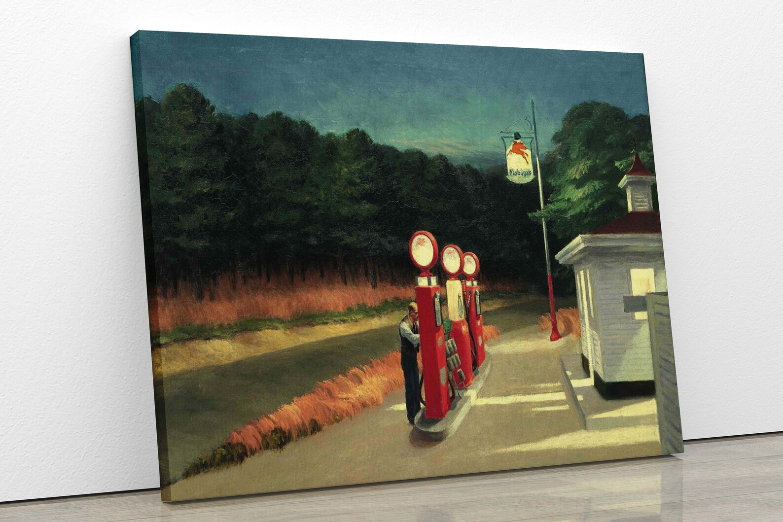 X Large EDWARD HOPPER GAS Framed Canvas Wall Picture Print Etsy