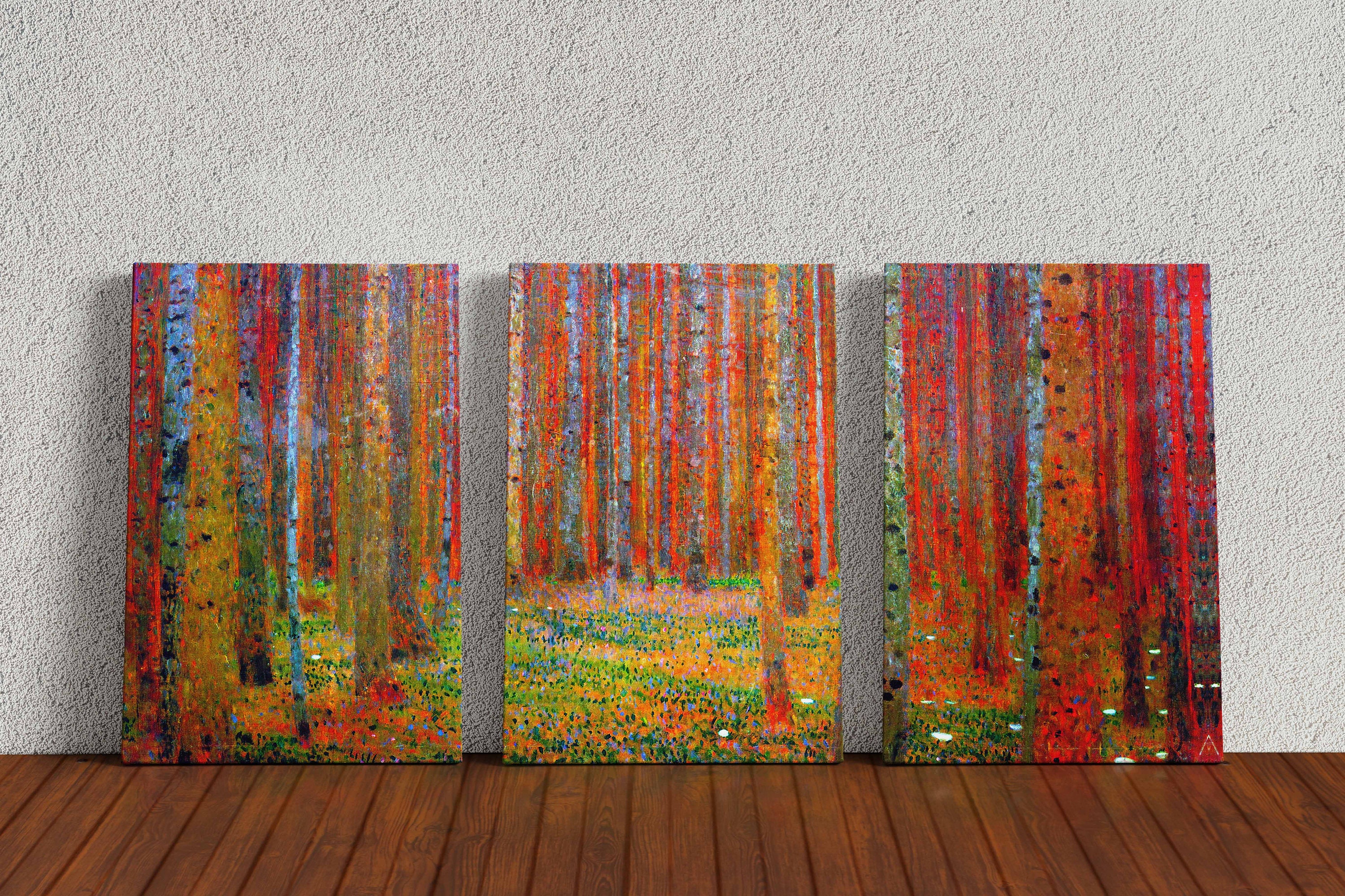 X Large 60 Inch Gustav Klimt Tannenwald I Red Pine Forest Trees Frame…