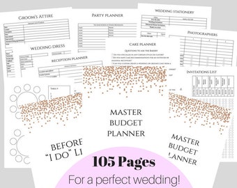 wedding planner printable etsy