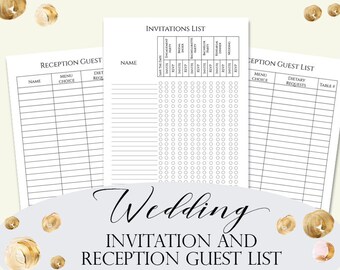 wedding guest list etsy