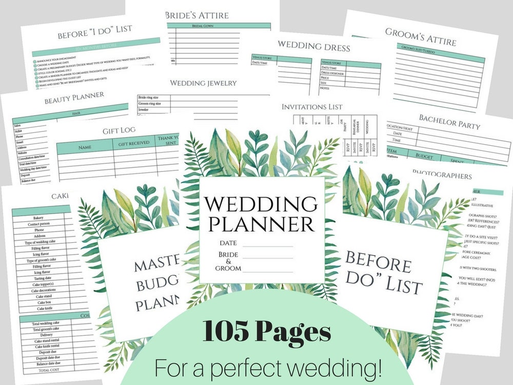 Wedding Planner DIY Wedding Planner Pages Printable Wedding | Etsy