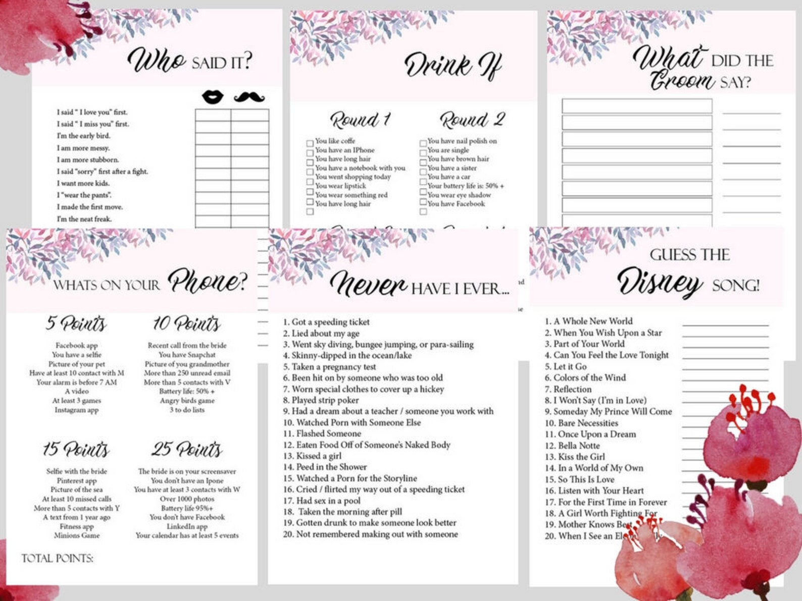 12 Bachelorette Party Games, Printable Bachelorette Party Game, Bridal ...