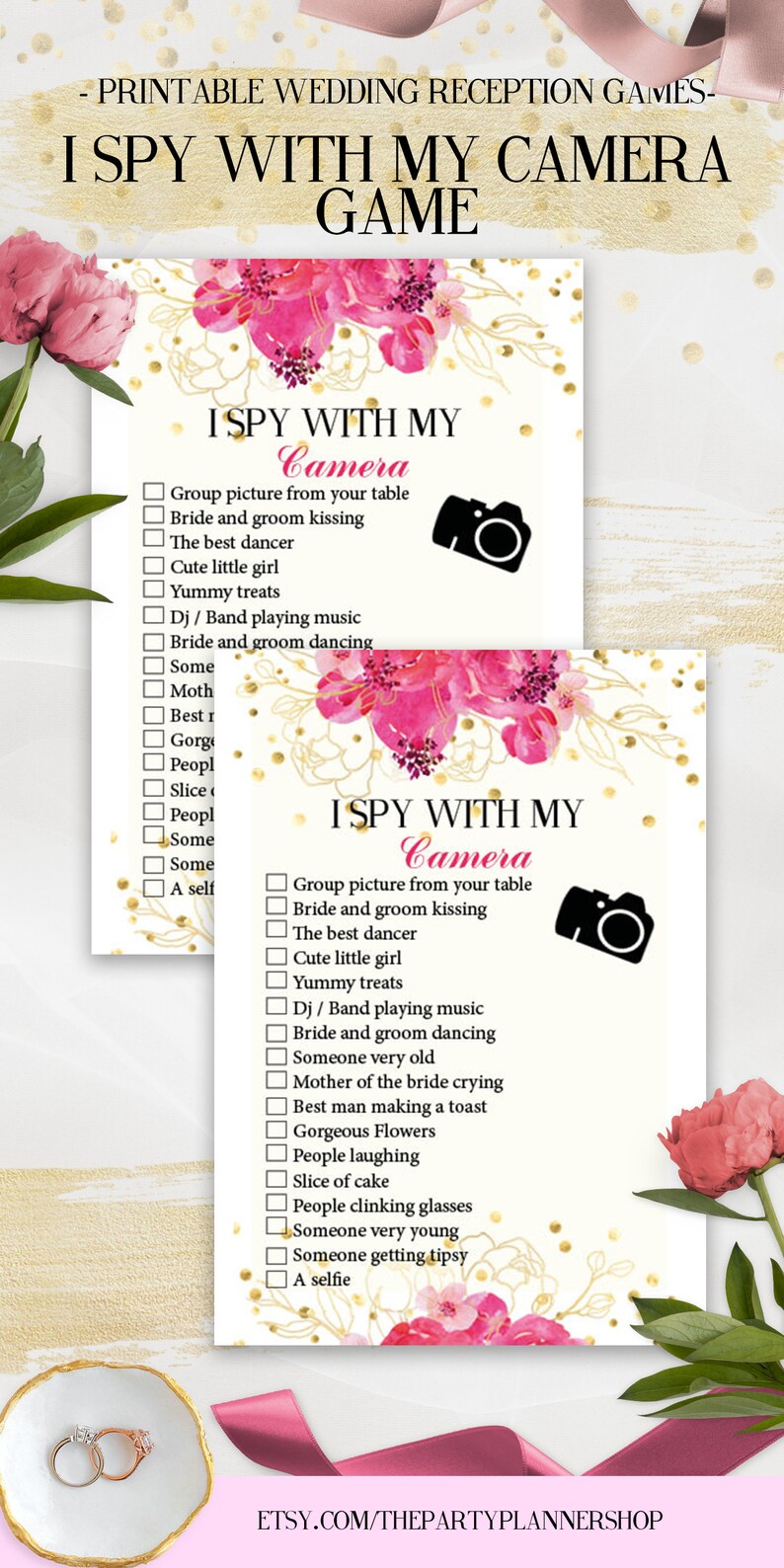I Spy Wedding Game Printable Wedding Reception Game Fun - Etsy