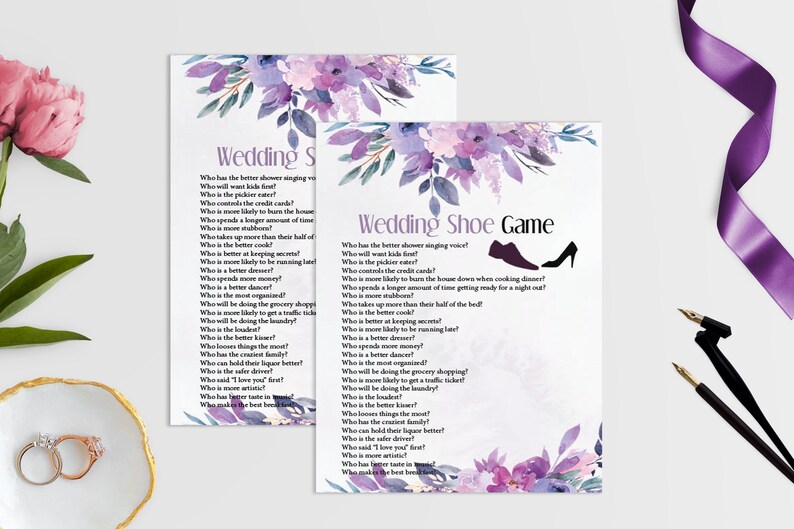 Wedding Shoe Printable Game Wedding Shoe Game Questions Etsy