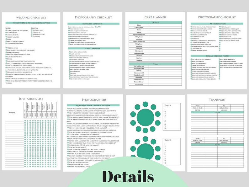 wedding planner diy wedding planner pages printable wedding etsy