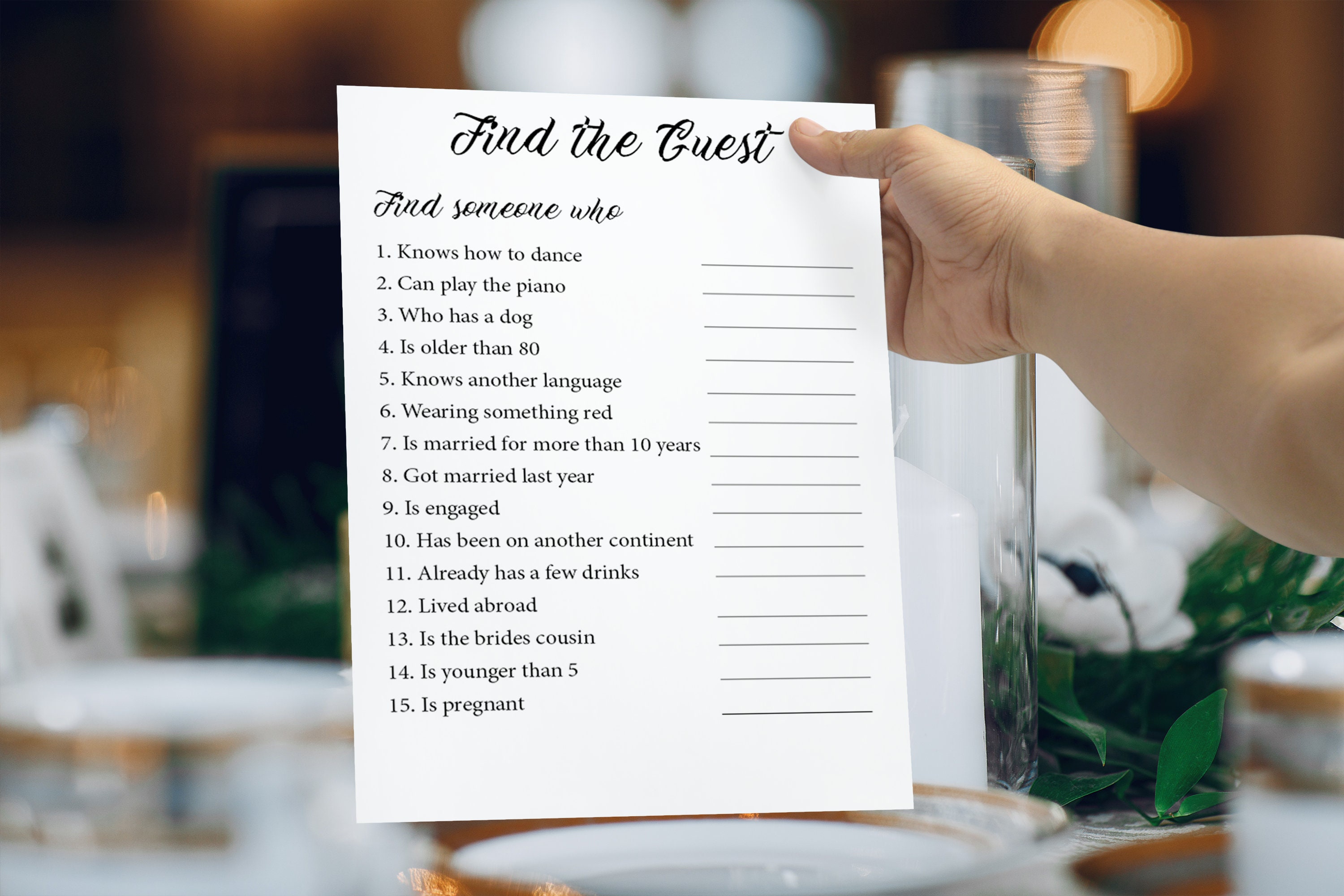 Find the Guest Printable Wedding Game Wedding Reception Game Etsy Canada