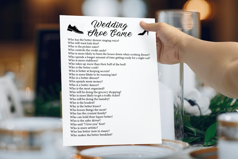 Wedding Shoe Printable Game Wedding Shoe Game Questions Etsy