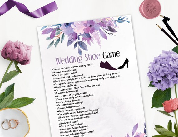 Wedding Shoe Printable Game Wedding Shoe Game Questions Etsy