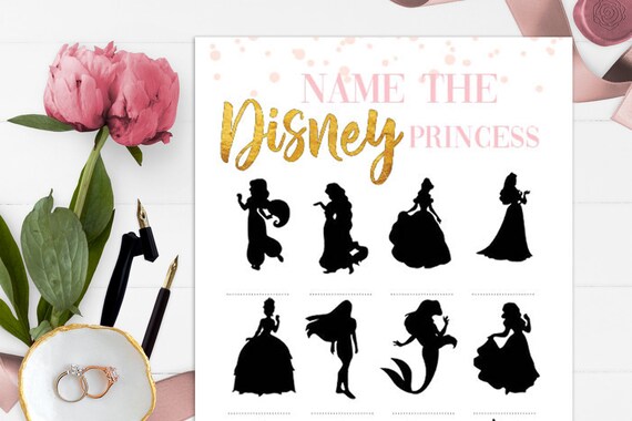 Name That Disney Princess Bridal Shower Games Disney Bridal Etsy