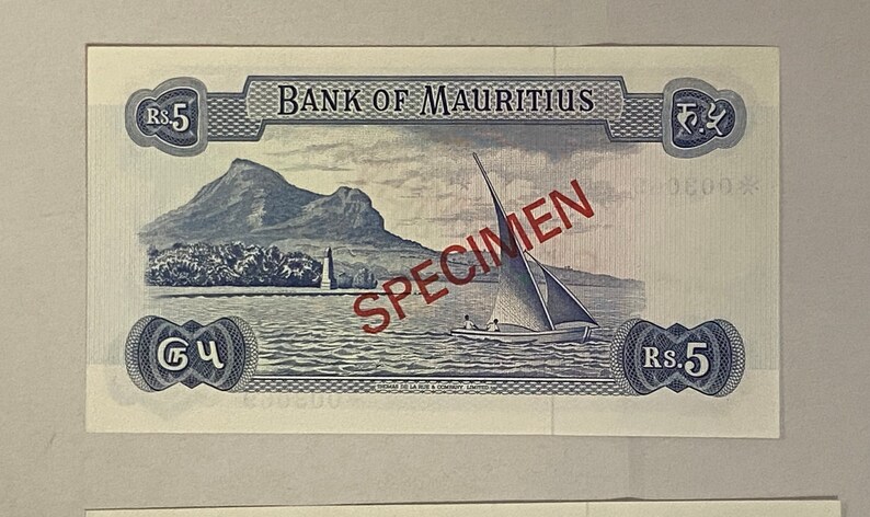 25 /& 50 Rupees Unc. 5 10 Mauritius 1978 Banknotes Specimen Set