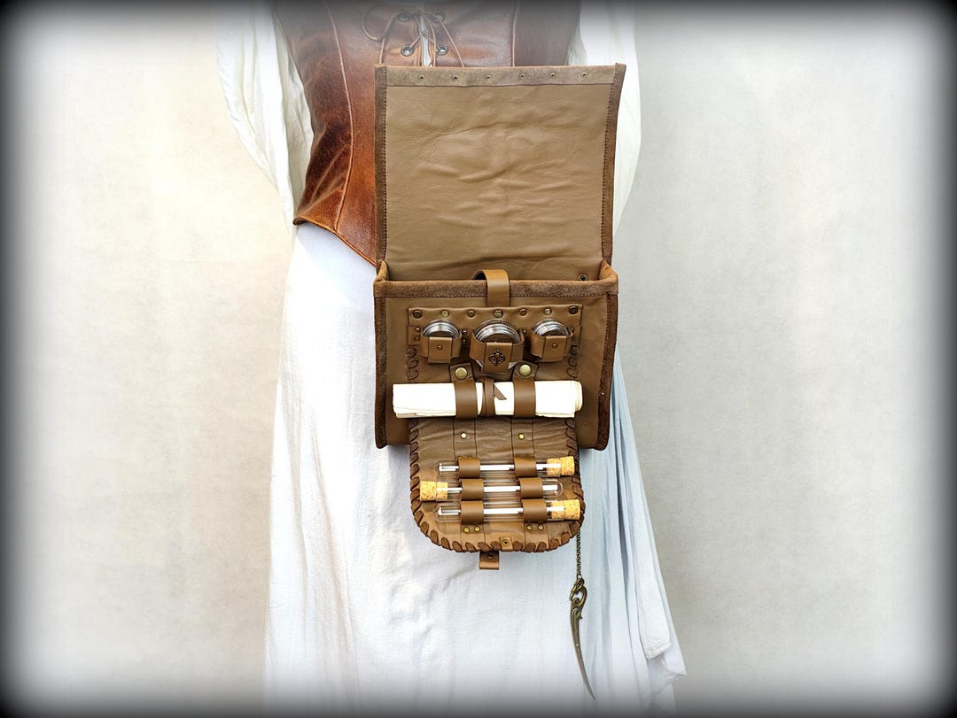 Alchemy Kit, Elixirs Kit, Warlock Alchemist Bag, Leather Belt Bag ...