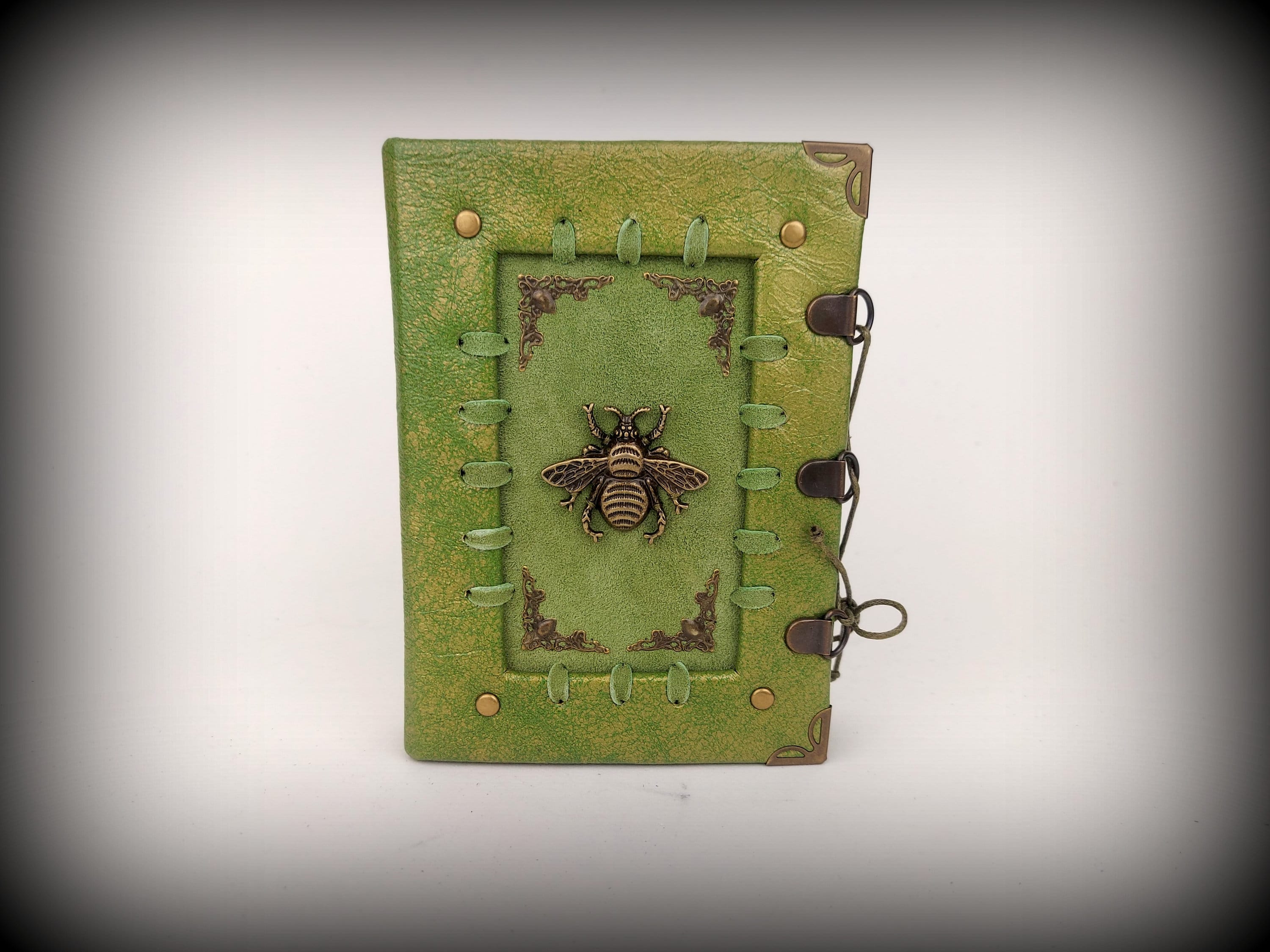 Green book Fantasy journal Leather notebook green paper Etsy