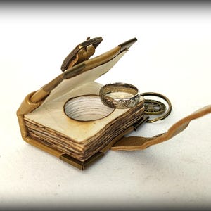 Boîte à bagues livre avec signes du zodiaque, boîte à bagues cachée, compartiment secret, boîte à bagues fantastique, proposition de boîte à bagues unique, expédition rapide par transporteur