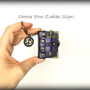 Pudełko na pierścionek z motywem znaków zodiaku, miniaturowa książka z sekretnym schowkiem, pudełko na pierścionek fantasy, pusta książka, szybka wysyłka kurierem